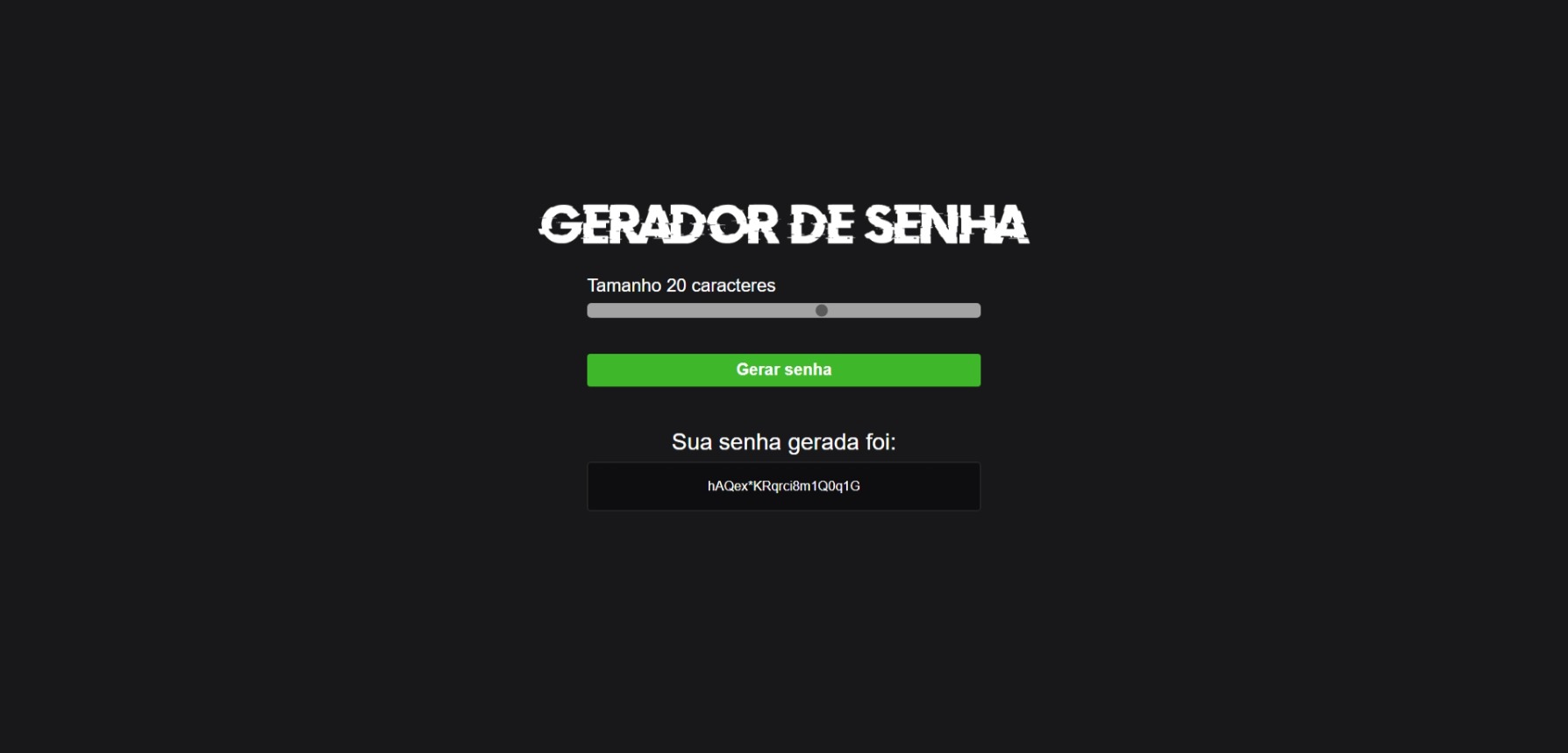 Gerador de Senhas