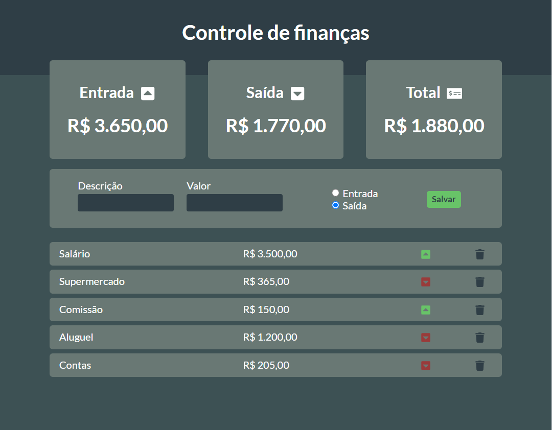 Controle de Finanças