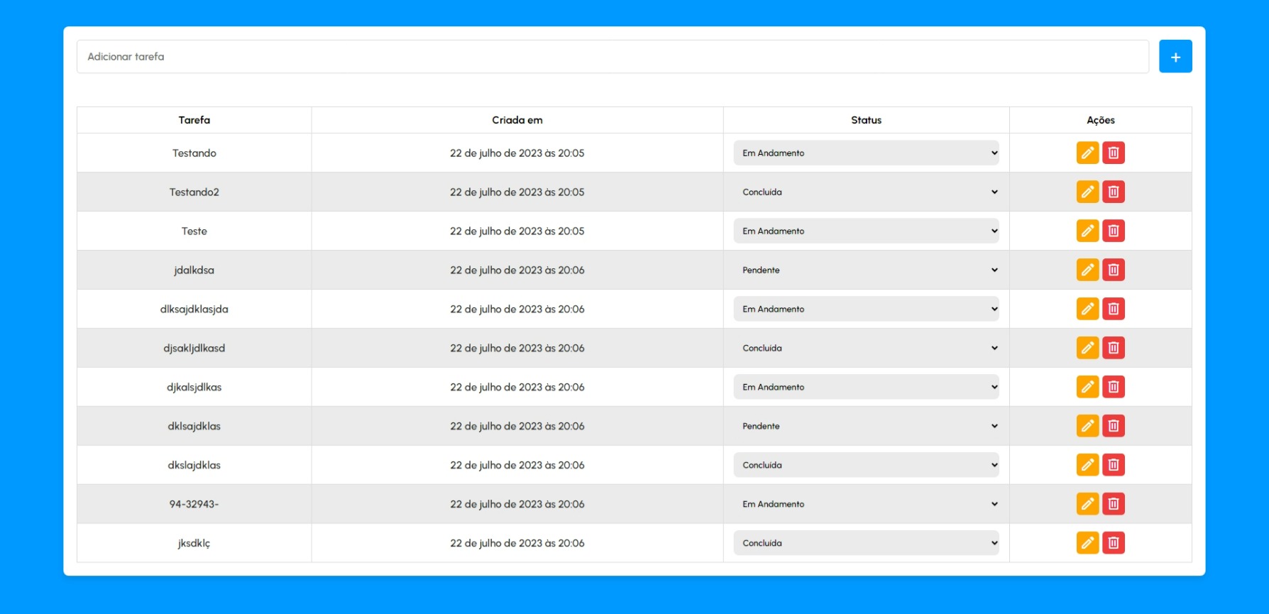 Lista de Tarefas